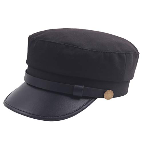 Unisex de la Boina Sombrero, LUNULE Gorra Para Hombres Y Mujeres Gorra De Boina Vintage Top Plano Gorra Transpirable CóModa Boina Hombre Algodón Ajustable al Aire Libre Gorra de Vendedor de periódicos