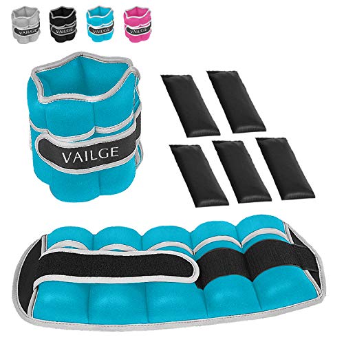 Vailge - Muñequera con peso ajustable (0,5 kg, 3 kg, 1,5 kg, 3 kg), color azul