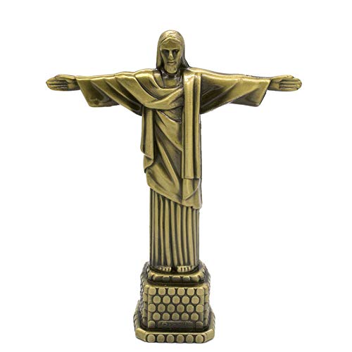 VAWAA Metal Brasil Crist Redentor Jesus Figura Cristo La Estatua Redentor Jesucristo Estatua Católica Regalo Decoración Casa