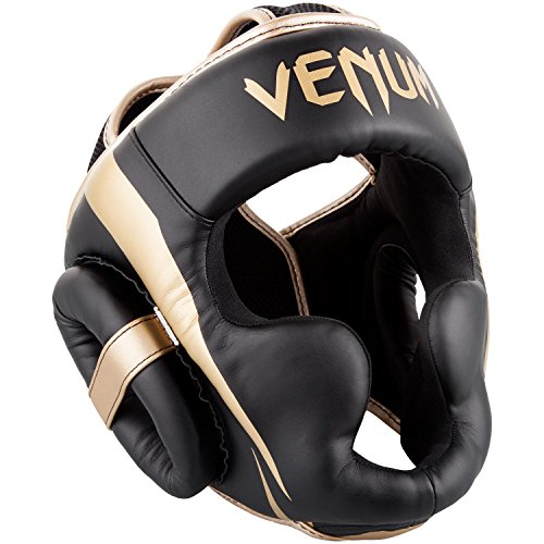 VENUM Elite Casco de Boxeo, Unisex Adulto, Negro/Dorado, Talla Única