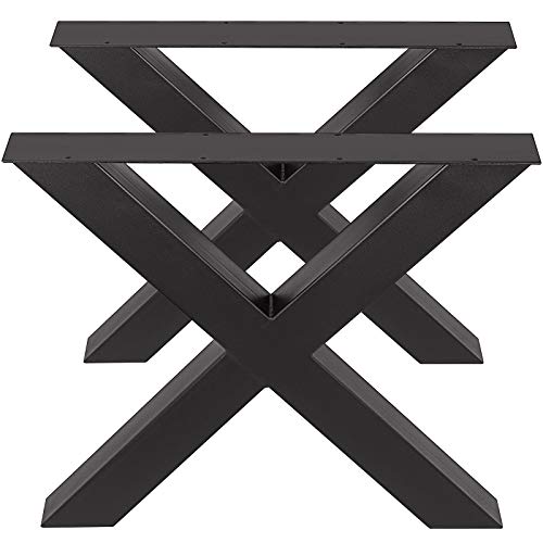 VEVOR Patas de Mesa, 720 X 760 mm Patas de Mesa de Comedor de Acero con Marco en X Escritorio Negras, Conjunto de 2 Patas de Mesa de Metal de Calidad, para Muebles Tienda de Café Bar