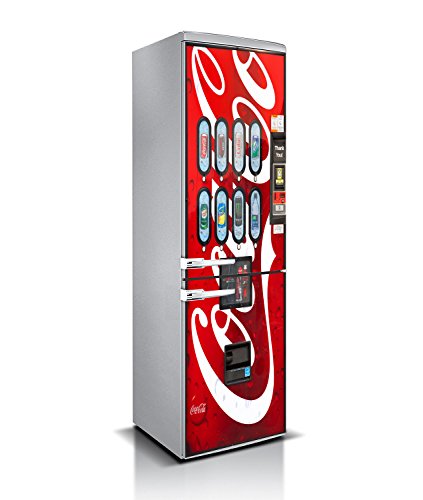 Vinilo para Frigorífico Cocacola Varias Medidas 185x60cm | Adhesivo Resistente y de Fácil Aplicación | Pegatina Adhesiva Decorativa de Diseño Elegante