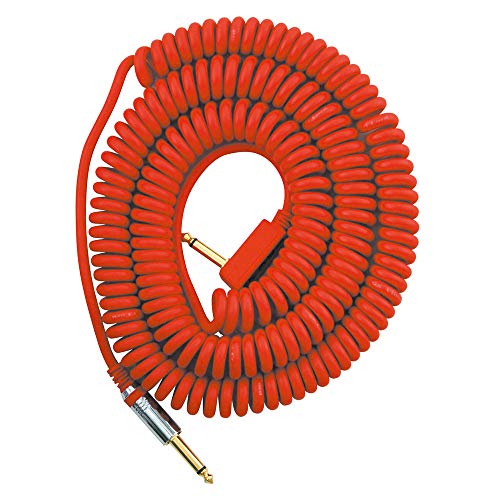 Vox VCC090RD - Cable jack a jack (9 m, en espiral, conector chapado en oro), color rojo