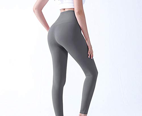 WangWLT Leggings De Control De Ejercicio Abdominal para Mujer, Leggings De Yoga De Cintura Alta, Medias Deportivas De CompresióN Sin Costuras, Ropa De De Yoga En Cuclillas XL Gris