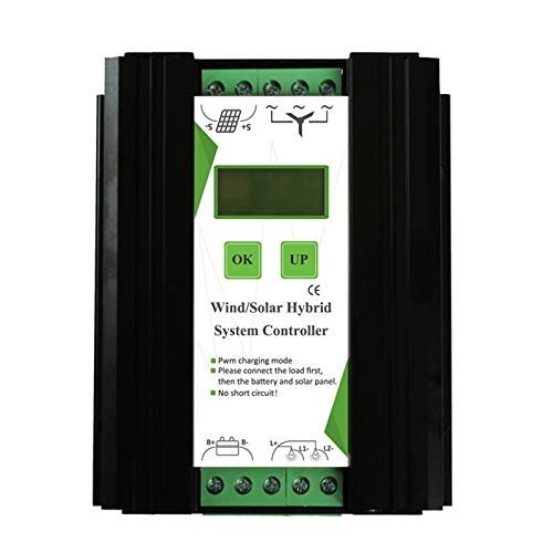 WANGYONGQI Controlador De Carga Complementario E Eólico, 12 / 24V Luz/Control De Temporizador Monitor LCD Turbina De Viento Cargador De Panel Solar (600W),12v