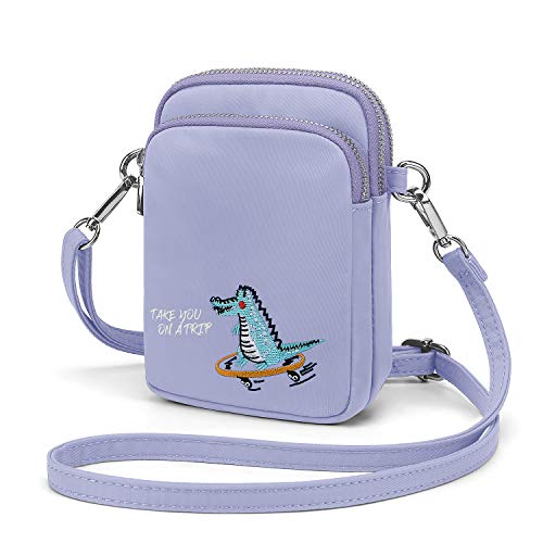 Wind Took Mini Bolso de Teléfono Bolsos Bandolera Mujer Bolso Pequeño Mujer y Hombre Celular Cruzado Bolsa de Tarjeta Bancaria Crossbody Phone 11x 5 x 17cm Bordado