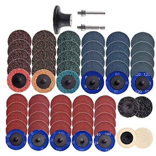 xiaocheng Kit De Discos para Pulir Abrasivos De Pulir Plana Conjunto De Superficies Acondicionado Surtido De Ruedas De Lijado para Amoladora Angular 60pcs Regalos para La Familia Y Los Amigos