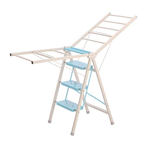 Xiaoyue De pie Escalera Plegable Taburete de Paso Inicio multifunción Percha Cubierta de Doble Uso Paso Taburete heces (Color: Amarillo, tamaño: 50 * 105 CM) lalay (Color : Blue, Size : 50 * 105CM)