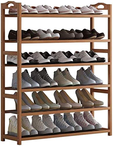 Xicaimen Zapatero Moderno Zapatero de Madera Simple de 6 Niveles Exhibidor de Zapatos Zapatero Que Ahorra Espacio   Soportes de Almacenamiento Estantes con 4 Pares Forma de Zapato Color de Madera