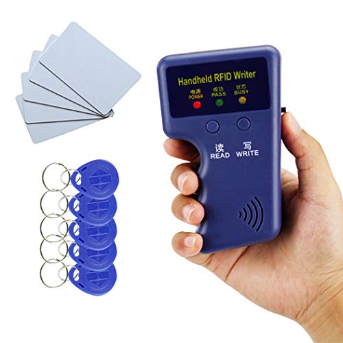 YAVIS 125khz RFID ID Copiadora Duplicador Teclear Copia Lector Escritor ID Tarjeta Clonador Programador + 10pcs Escribir EM4305/T5577 Key Cards Llavero