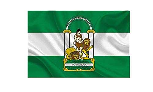 YOUBO®Bandera de ANDALUCÍA 145x90cm - Bandera ANDALUZA 90 x 145cm