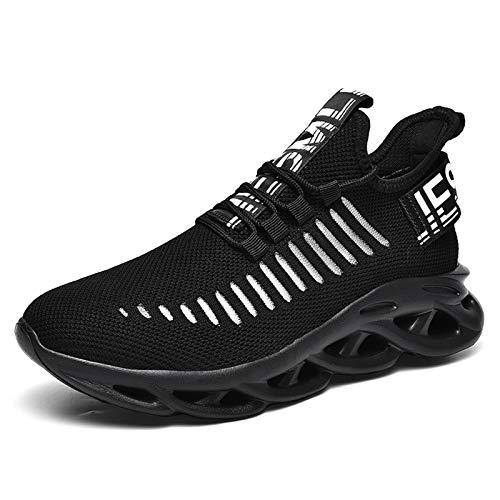 Zapatillas deportivas para hombre, transpirables, ligeras, cómodas, al aire libre, gimnasio, fitness, deporte, zapatillas 39EU-46EU, Negro (Negro ), 40 EU