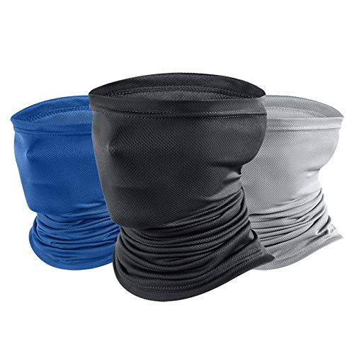 ZoneYan 3 Piezas Braga Cuello Moto, Pasamontañas Bufanda Secado Rapido, Bragas de Cabeza Turbante Sol UV Protección, Multifunción Bandana Elásticas para Moto Bicicleta Senderismo