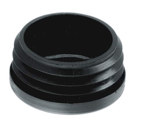 10 Piezas de tapas redondas de plástico para tuberías, tamaños elegible de 10mm a 120mm, tapón / contera / protector / funda / pata mueble (diámetro exterior: 25mm, espesor de pared: 1-2mm, Negro)