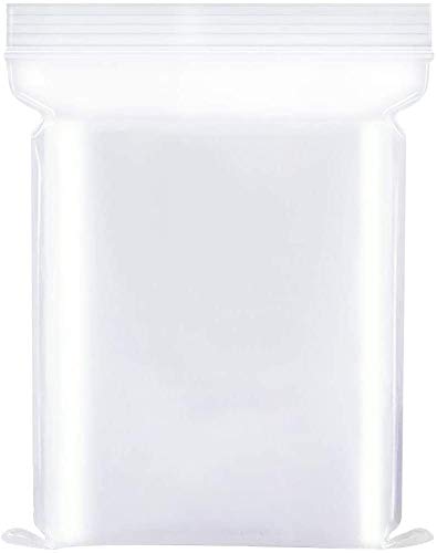 100 bolsas de plástico transparente reutilizables, con cierre de cremallera rígida, reutilizables, gruesas y resistentes, para cerrar con cierre, 100 unidades (10 x 15 cm)