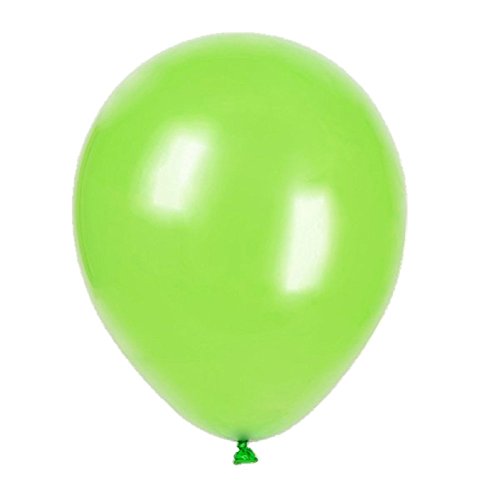 100 Piezas 10" (25 CM) Globos Pearlised Metálico Aire o Helio Boda Cumpleaños Fiesta de Navidad Decoración Disponible en 14 Colores (Primavera Verde)