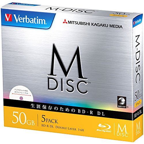 1000 años Archival Verbatim BLU-Ray M-Disc BD-R DL Doble Capa de 50 GB 6 x Velocidad – 5 Unidades de inyección de Tinta imprimible