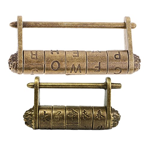 2 Pedazos de Candados para Muebles del Hogar Caja de Joyería de Seguridad Diseño Vintage de China Antigua