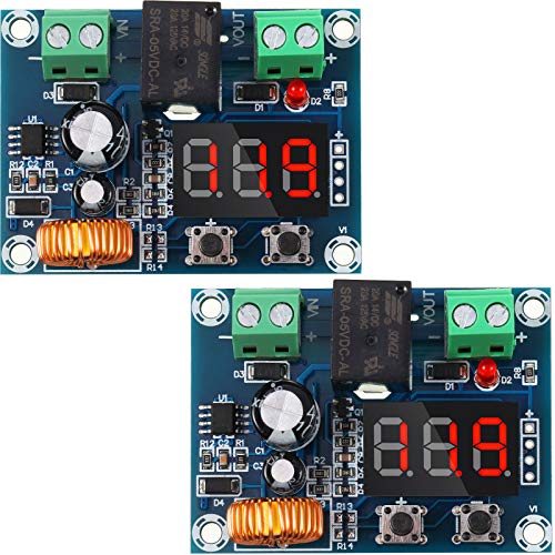 2 Piezas DC 12V-36V Módulos de Protección de Voltaje Protector Digital de Bajo Voltaje Módulo de Protección Desconectar Sobre Descarga Salida 6-60V, Desconexión de Baja Potencia