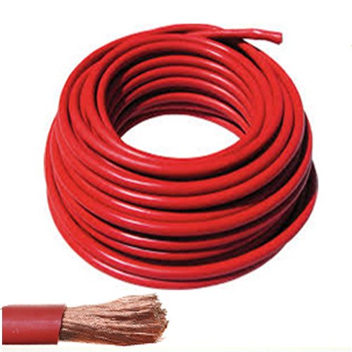 5 metros Cable de arranque H07V-K 10mm2 de sección Color Rojo (medida exterior 6mm)