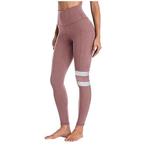 88AMZ Leggins Deportivos Mujer Mallas Pantalones Fitness Push up de Cintura Alta Yoga Leggings Pantalón Estiramiento y Transpirables para Running Deporte y Pilates (Rosado, L)