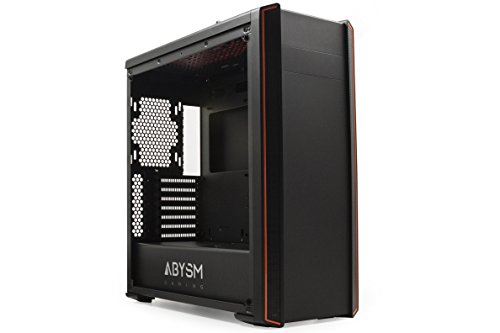 Abysm Dorian - Caja de Ordenador Gaming ATX, Color Negro y Naranja
