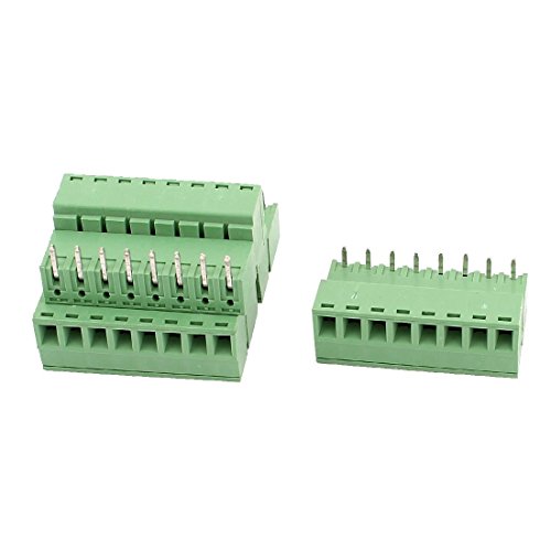 AC 300V 8A 8 pines PCB tornillo del bloque de terminales 3.81mm Pitch 4 PC Verde