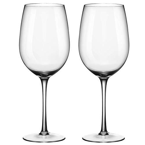 ADMY Juego de 2 copas de vino tinto, 530 ml, para vino tinto o blanco, de cristal, transparente, para champán, universal, como regalo para Navidad o cumpleaños