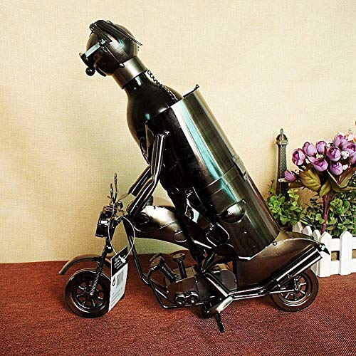 Adornos de cocina creativos montando Estilo de Motocicleta Estantes de Vino Hierro Casa Decoración Escultura Vino Botella Soporte Vino Contenedor Decoración para el Hogar Irona Artesanía Regalo Artesa