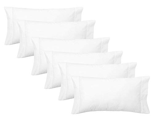 ADP Home - Pack de 6 Und. Funda de Almohada de 90, 50/50% POLIALGODÓN, Textil para HOSTELERÍA, Medida: 45x110 cm, Blanca