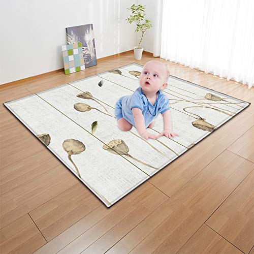 Alfombra,Alfombra Suave para Gatear para Niños Alfombra Antideslizante Gruesa 3D Lindo Patrón Infantil De Loto Alfombra De Juego Duradera para Bebés para Dormitorio Cocina Pasillo Entrada