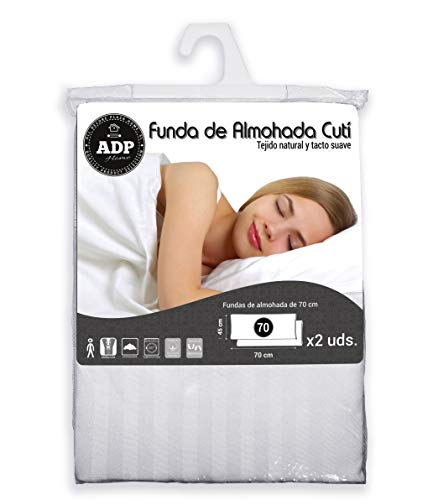 ALL DECORE PLAZA HOME S.L. ADP HOME QUALITY PRODUCT SELECTION Funda de Almohada Cutí con Cremallera, 100% Polialgodón, Medida 45 x 70 cm, 2 Unidades