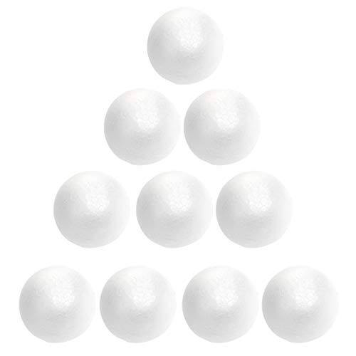 Amosfun 10pcs Styrofoam Balls Craft Foam Balls for DIY Craft And Modeling Christmas Tree Decorations Party Favors Gifts 6cm