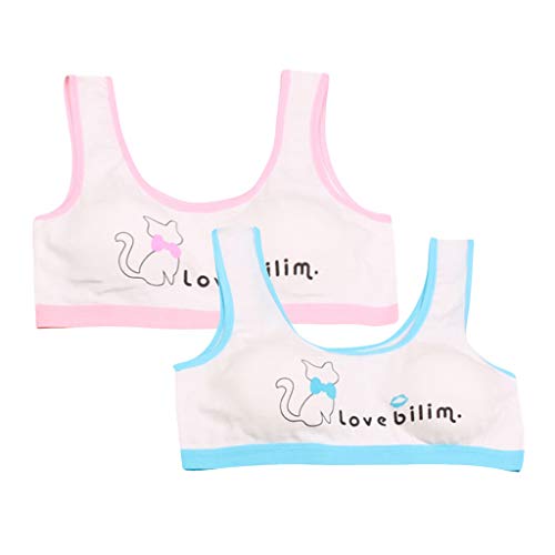 Amuse-MIUMIU Paquete de 2 sujetadores deportivos para niños y niñas, ropa interior adolescente Puberty Training Bra Underclothes