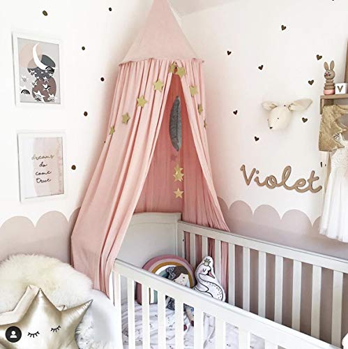 A/N Cuna de bebé, dosel de cama, mosquitera para juegos, decoración perfecta para niños, princesa, niña, dormitorio o habitación de bebé (rosa)