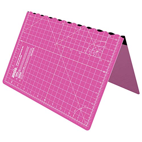 ANSIO Alfombra de corte plegable autocurativa A3. Ideal para Manualidades, Acolchados, Costura, Albumes de recortes, Telas y Papercraft - Imperial - 17 pulgadas x 11 pulgadas - Rosa…