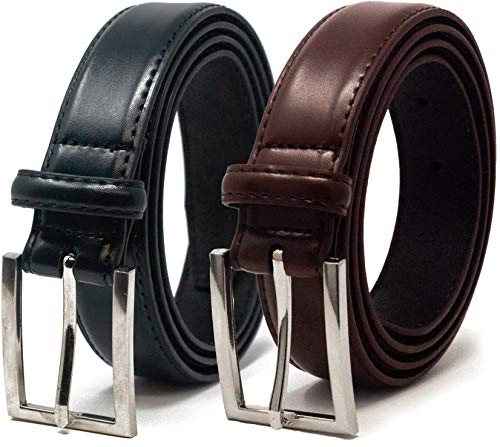 Ashford Ridge Cinturón Para Pantalones De Cuero De 30 mm Para Hombres, Paquete Doble - Negro/Marrón - 3XL