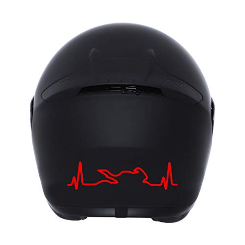 Autodomy Pegatinas Casco Moto Cardio Moteros Moteras Pack 2 Unidades para Moto (Rojo)