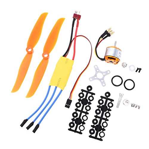 B Blesiya RC 2200KV Brushless Motores Sin Escobilla 2212-6 + 30A ESC + Hélice para RC Avión Vehículos Modelismo Parte