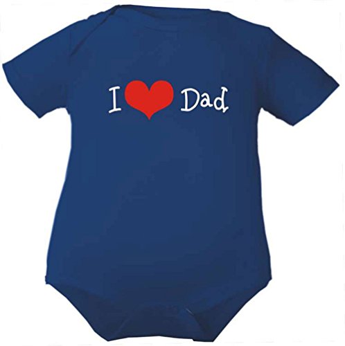 Baby Body I Love Dad, Baby Body 1/4 de brazo, en 14 colores, tamaños 50 – 98 azul marino 62 cm