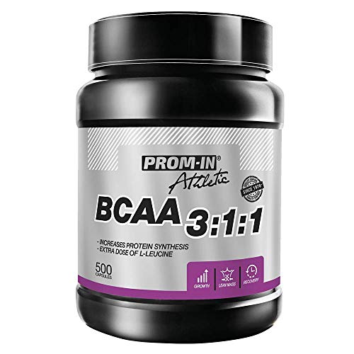 BCAA 3:1:1 Optimized branched Chain Amino acids to Build and Repair Muscles de PROM-IN (500 capsules)