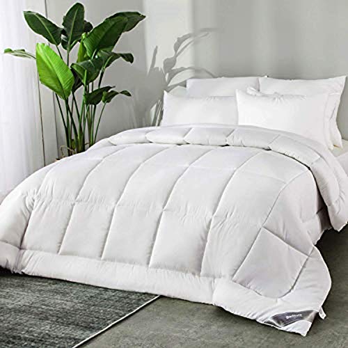 Bedsure Edredón Relleno Nórdico Cama 90 Entretiempo - Bedding Edredón Reversible 150x220 cm de Fibra Suave y Antiacaro, Primavera y Otoño 300 gr/m² Blanco