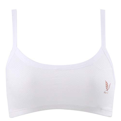 BELTI Ropa Interior de algodón para niñas Adolescentes, Sujetador Acolchado de Malla Transpirable, Bonitas Orejas de Conejo, Estampado con Lazo, Entrenamiento Deportivo, Bralette sin Cables