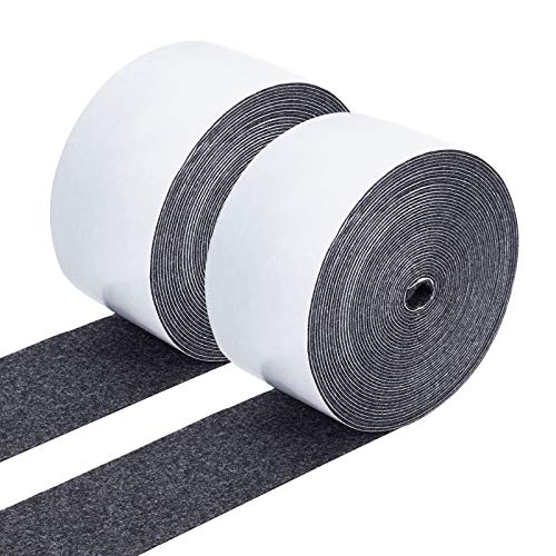 BENECREAT 2 Rollos 5mm Cinta de Fieltro Autoadhesivas para Muebles Almohadillas de Fieltro para Muebles con Respaldo Adhesivo Gris para Silla, Sofá, Pies de Muebles 7m/Rollo