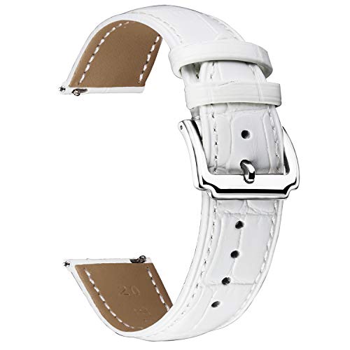 BINLUN Correa de Reloj de Cuero Genuino Mujeres Hombres Correa de Reloj de Cuero de liberación rápida con opción de 12 Colores (10mm 12mm 14mm 15mm 16mm 17mm 18mm 19mm 20mm 21mm 22mm 23mm)