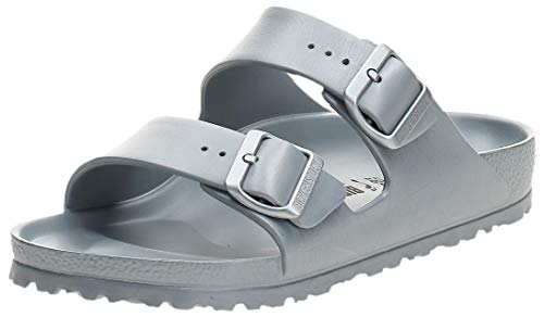 Birkenstock Arizona EVA, Sandalias de Punta Descubierta para Mujer, Plateado (Metallic Silver Metallic Silver 91), 39 EU