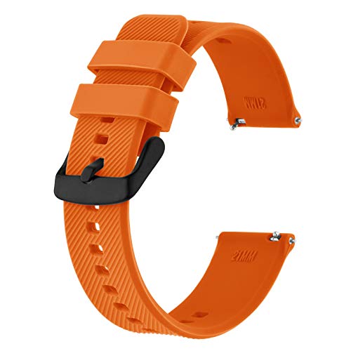 BISONSTRAP Correa de Reloj 22mm, Correas de Silicona de Liberación Rápida para Hombres y Mujeres (Naranja)