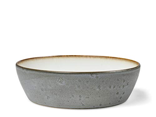 BITZ Cuenco sopero de cerámica, 18 cm de diámetro, color gris y crema