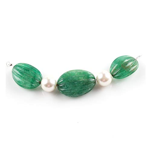 BONLISONS Joyas Pendientes tachonadas con Cuentas de Talla de Piedras Preciosas Verdes Naturales para Mujeres y niñas