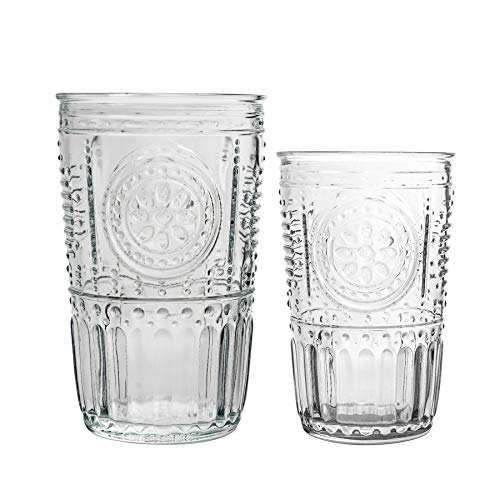 Bormioli Rocco Románticas vasos y agua Highball cócteles gafas - 305ml, 475ml - Set 12pc